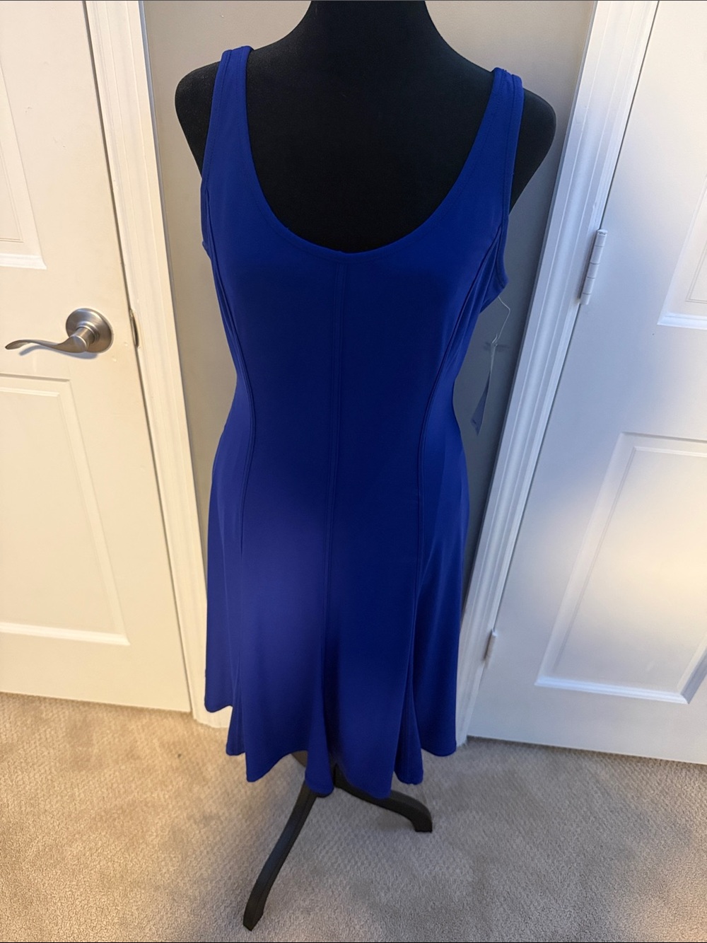 Lauren Ralph Lauren Sleeveless Scoop Neck Midi Dress in Royal Blue